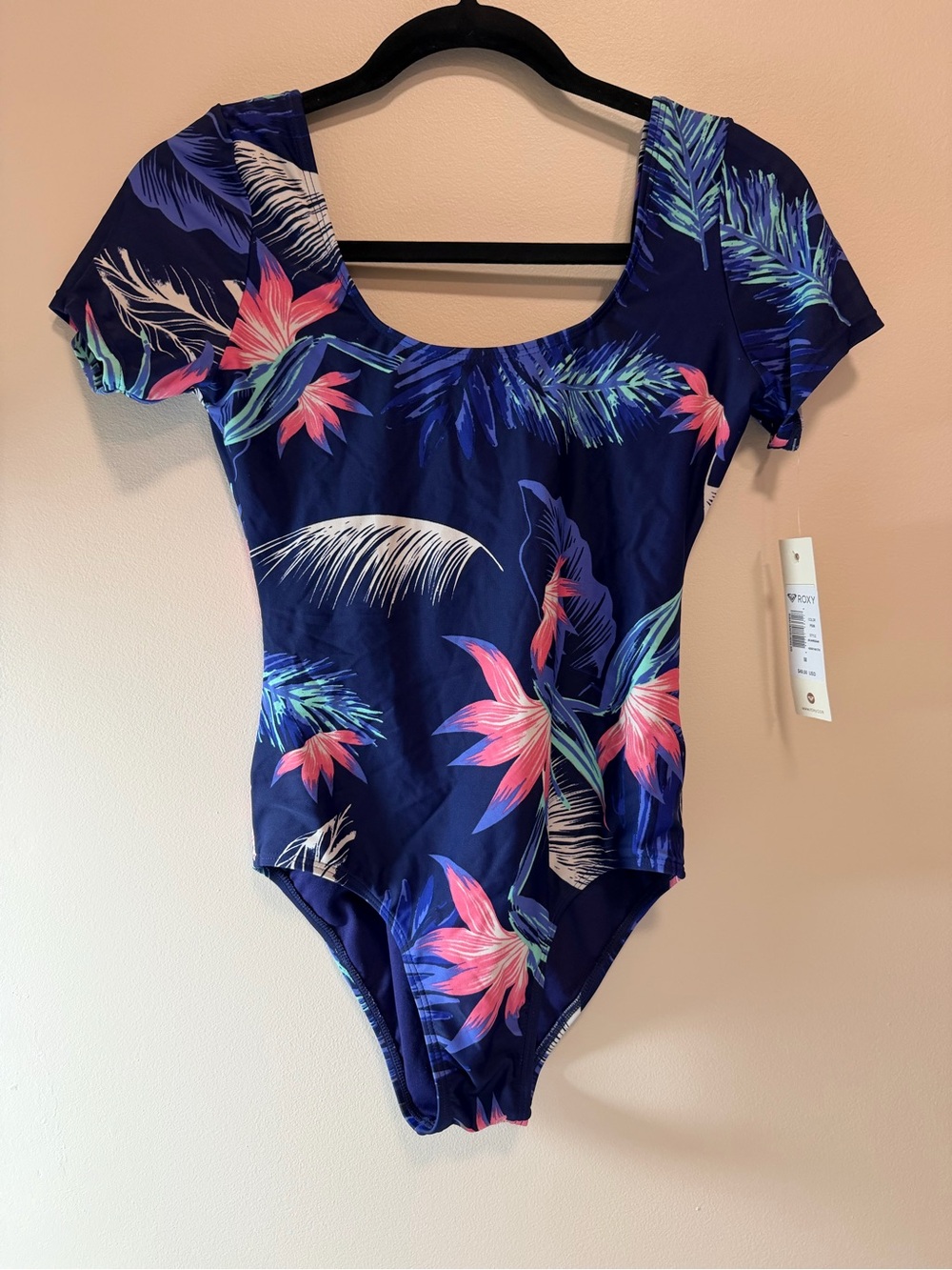Roxy Navy Floral Tropical One-Piece Bodysuit